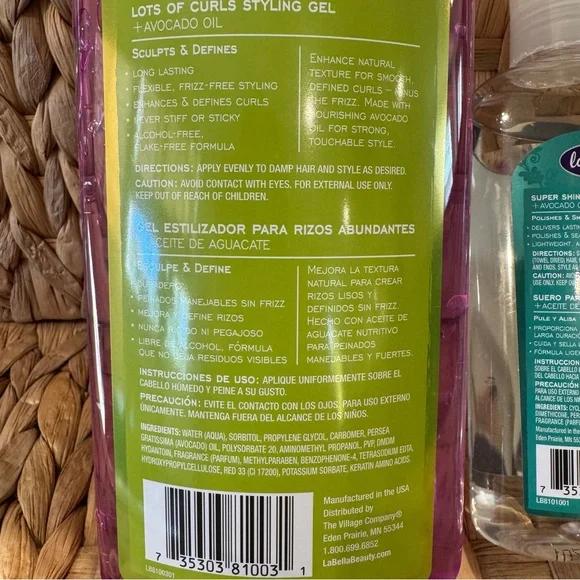 La Bella Lots of Curls Styling Gel & Super Shine Serum Duo Set Bundle - Picture 3 of 6